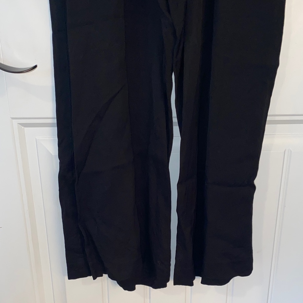 Loft Black Cropped Wide Leg Jumpsuit size Medium - Picture 8 of 8